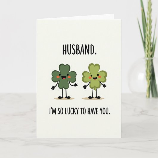 Lucky Husband Faux Gold Foil Card Karte (Vorderseite)