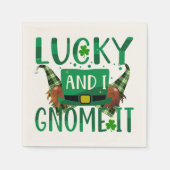 Lucky & I Gnome It St Patricks Day Party Cocktail Serviette (Vorderseite)