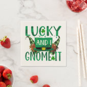 Lucky & I Gnome It St Patricks Day Party Cocktail Serviette (Beispiel)