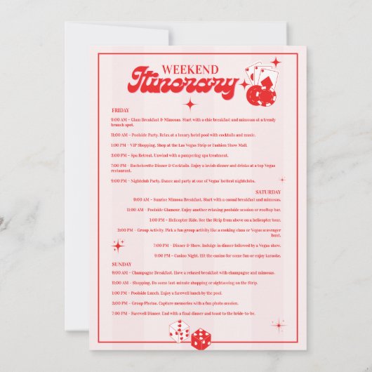 Lucky in der Liebe Bachelorette Wochenende Einladung (Rückseite)