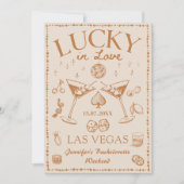 Lucky in der Liebe Bachelorette Wochenende Einladung (Vorderseite)