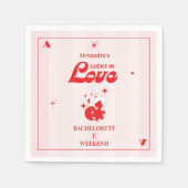 Lucky in der Liebe Bachelorette Wochenende Serviette (Vorderseite)