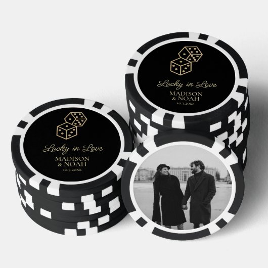 Lucky in der Liebe Gold Edition Casino Gastgeschen Pokerchips (Stapel)