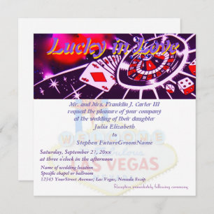 Lucky in der Liebe Las Vegas Hochzeit Einladung