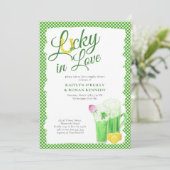 Lucky in der Liebe St Patricks Paare Dusche Einladung (Stehend Vorderseite)