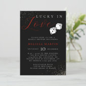 Lucky in der Liebe Vegas Casino Brautparty Einladung (Stehend Vorderseite)