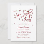 Lucky in der Liebe Vegas Casino Luce Brautparty Einladung (Vorderseite)