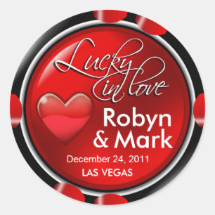 Lucky in der Liebe Vegas New Orleans Club Runder Aufkleber