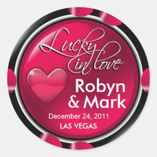 Lucky in der Liebe Vegas New Orleans Club Runder Aufkleber