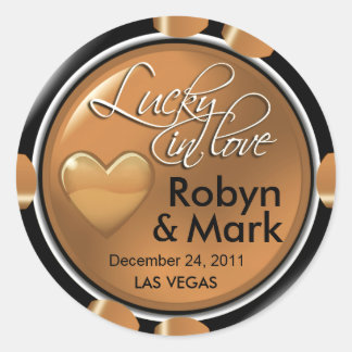 Lucky in der Liebe Vegas New Orleans Club Runder Aufkleber