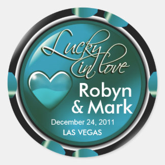 Lucky in der Liebe Vegas New Orleans Club Runder Aufkleber