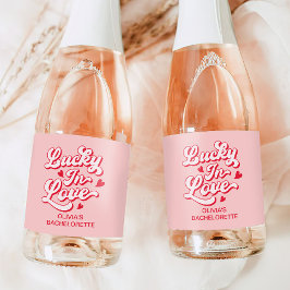 Lucky in Liebe Bachelorette Champagne Schaumweinetikett
