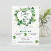 LUCKY IN LIEBE BRIDAL SHOWER Einladung (Stehend Vorderseite)