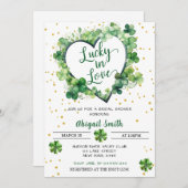 LUCKY IN LIEBE BRIDAL SHOWER Einladung (Vorne/Hinten)