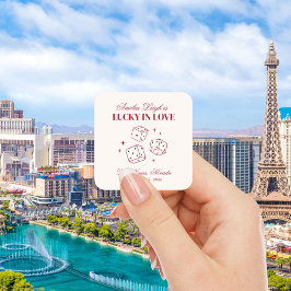Lucky in Liebe Cocktails Bachelorette Wochenende Quadratischer Aufkleber