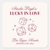 Lucky in Liebe Cocktails Bachelorette Wochenende Quadratischer Aufkleber (Vorderseite)