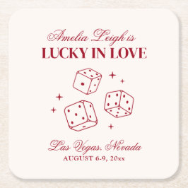 Lucky in Liebe Cocktails Bachelorette Wochenende Rechteckiger Pappuntersetzer