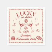 Lucky In Liebe Cocktails Junggeselinnen-Abschied N Serviette (Vorderseite)