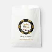 Lucky in Liebe Gold Schwarz-weißer Poker Chip Hoch Geschenktütchen (Vorderseite)