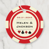 Lucky in Liebe Red Poker Chip Las Vegas Wedding Geschenkanhänger (Rückseite)