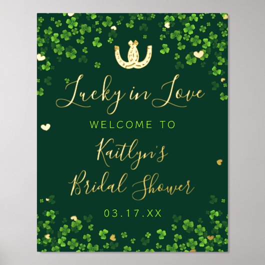 Lucky In Liebe St. Patrick's Day Brautparty Real Foliendrucke (Vorderseite)