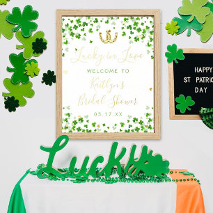 Lucky In Liebe St. Patrick's Day Brautparty Real Foliendrucke