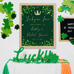 Lucky In Liebe St. Patrick's Day Brautparty Real Foliendrucke