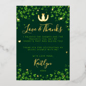 Lucky In Liebe St. Patrick's Day Brautparty Real Folieneinladung (Vorderseite)