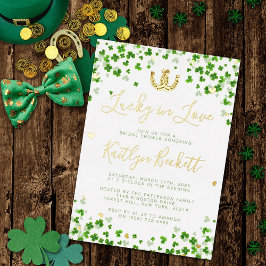 Lucky In Liebe St. Patrick's Day Brautparty Real Folieneinladung