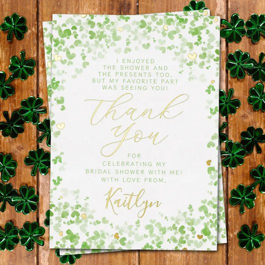 Lucky In Liebe St. Patrick's Day Brautparty Real Folieneinladung