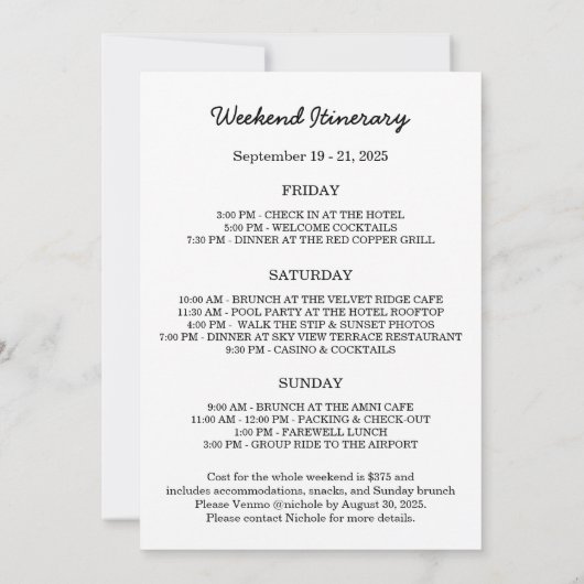 Lucky in Liebe Vegas Bachelorette Einladung (Rückseite)