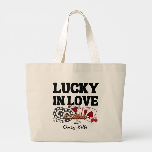 Lucky in Liebe Vegas Bachelorette Jumbo Stoffbeutel (Rückseite)