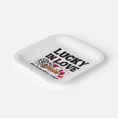 Lucky in Liebe Vegas Bachelorette Pappteller (Gewinkelt)