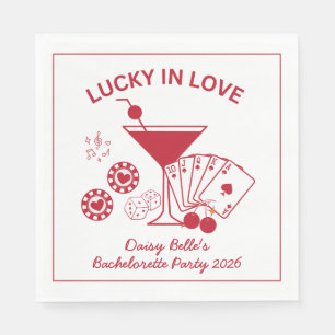 Lucky in Liebe Vegas Bachelorette Serviette