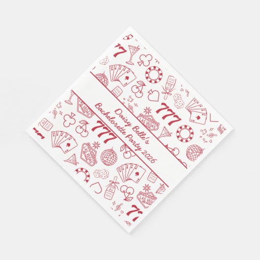 Lucky in Liebe Vegas Bachelorette Serviette (Ecke)