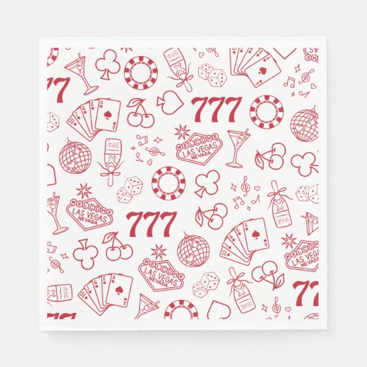 Lucky in Liebe Vegas Bachelorette Serviette (Vorderseite)