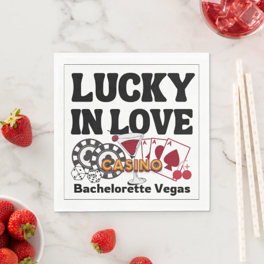 Lucky in Liebe Vegas Bachelorette Serviette (Beispiel)