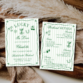 Lucky In Love 4 Day Itinerary Bachelorette Party Einladung