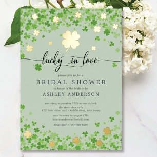 Lucky In Love Bridal Shower Foil Folieneinladung