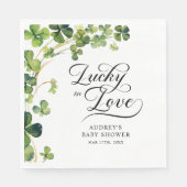 Lucky in Love Bridal Shower Green Shamrock  Serviette (Vorderseite)