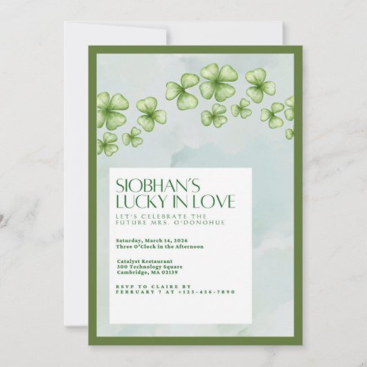 Lucky In Love Bridal Shower Invitation Einladung (Vorderseite)
