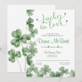 Lucky in Love Bridal Shower Invitation Einladung (Vorne/Hinten)
