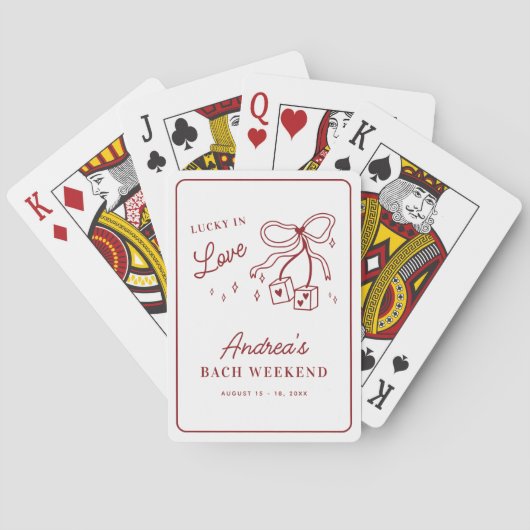 Lucky in Love Dice Bow Casino Vegas Bachelorette Spielkarten (Rückseite)