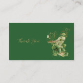  Lucky in Love Golden Green Shamrock Bridal Shower Begleitkarte (Rückseite)