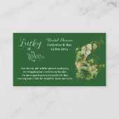 Lucky in Love Golden Green Shamrock Bridal Shower Begleitkarte (Vorderseite)