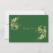 Lucky in Love Golden Green Shamrock Bridal Shower Dankeskarte (Rückseite)