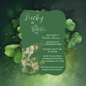  Lucky in Love Golden Green Shamrock Bridal Shower Einladung