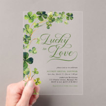 Lucky in Love Green Shamrock Bridal Shower