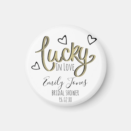 Lucky in Love Hearts Bridal Shower Magnet (Vorne)
