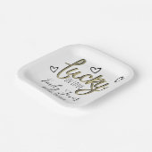 Lucky in Love Hearts Bridal Shower Pappteller (Gewinkelt)